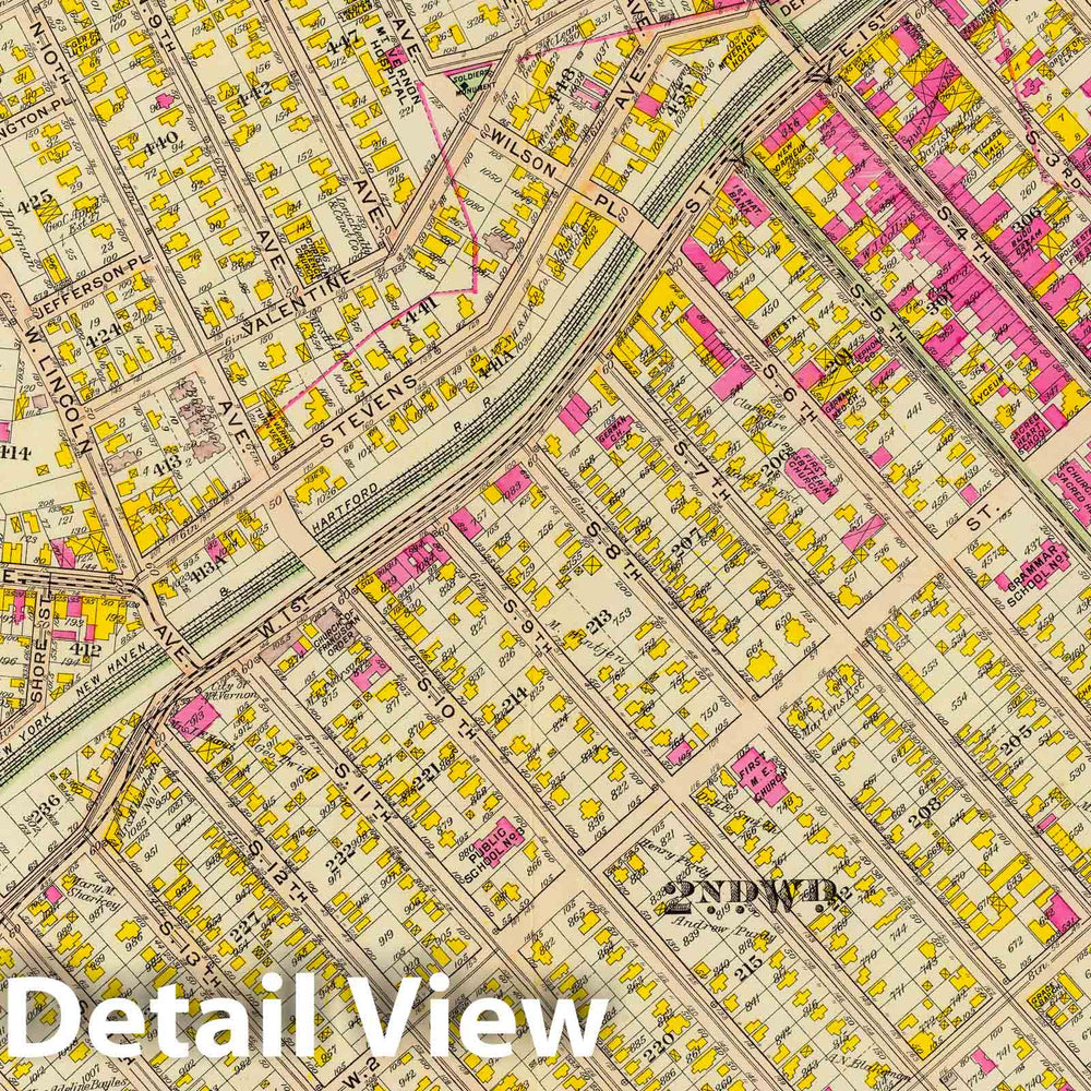 Historic Map : 1910 Mt. Vernon wards 2-5. - Vintage Wall Art