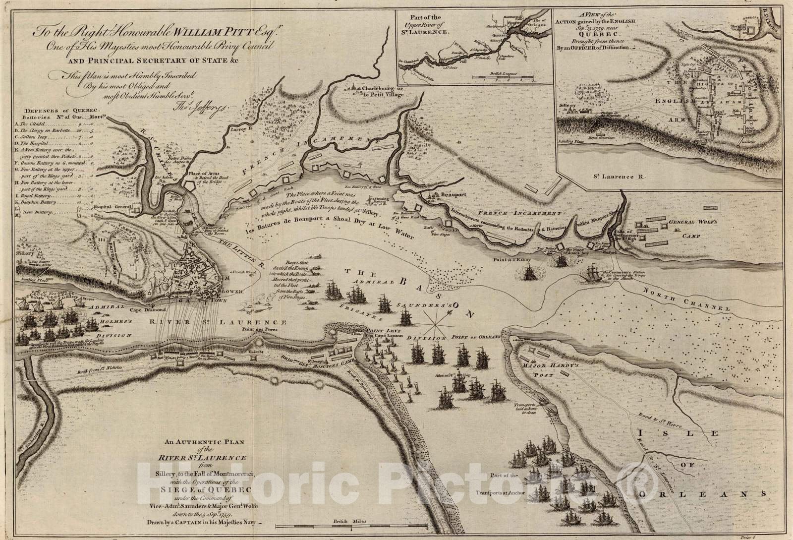 Historic Map : Geography Book - 1759 River St. Laurence. - Vintage Wall Art