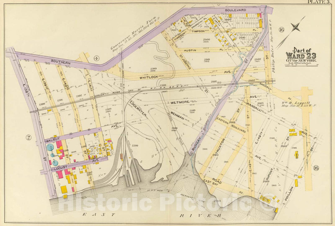 Historic Map : City Atlas - 1893 3, Ward 23. - Vintage Wall Art