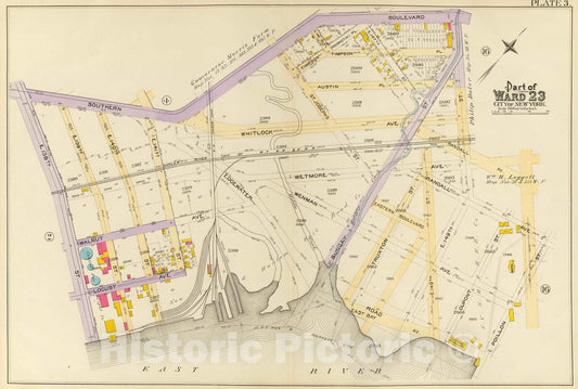 Historic Map : City Atlas - 1893 3, Ward 23. - Vintage Wall Art