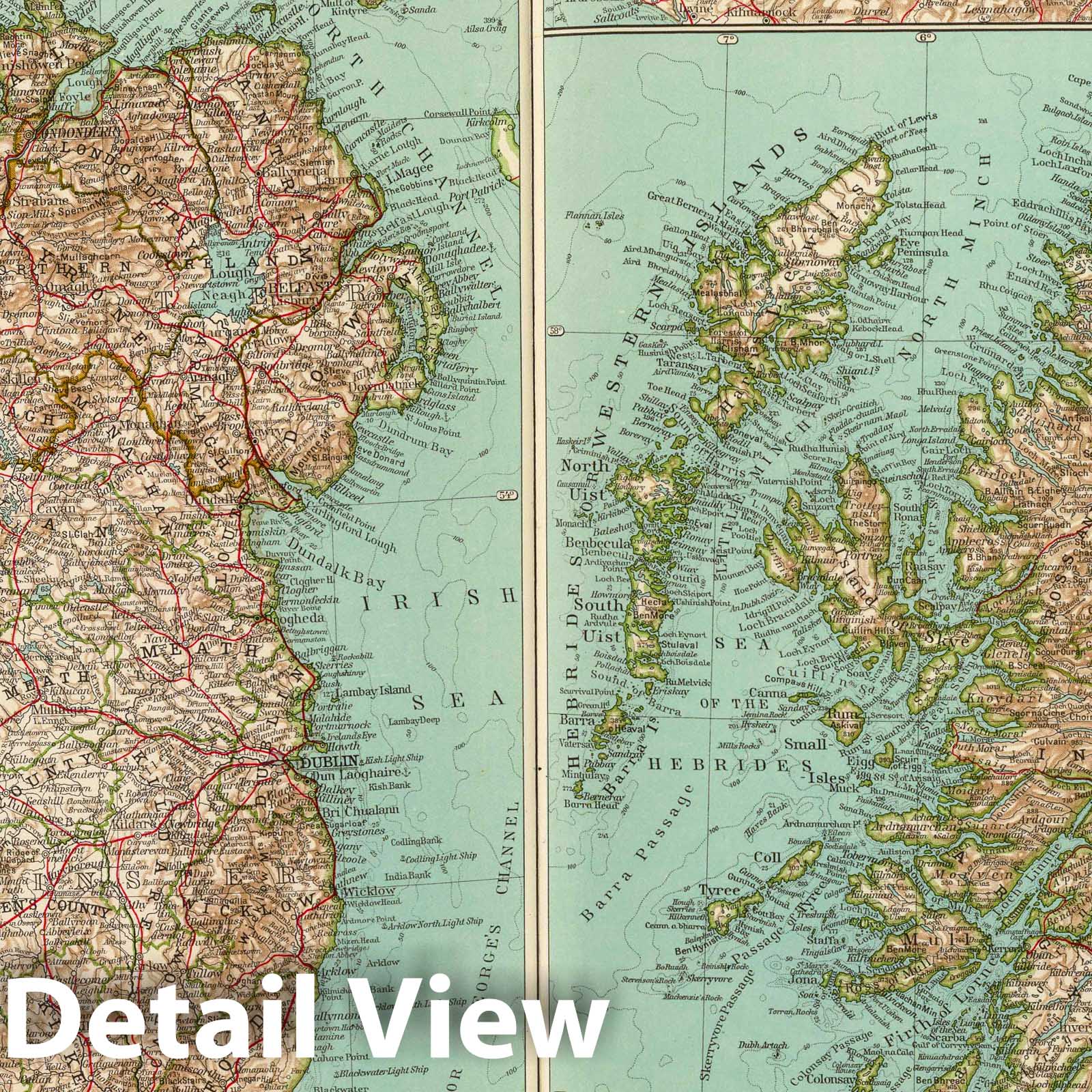 Ireland and Scotland, 1929 - Historical Map Print