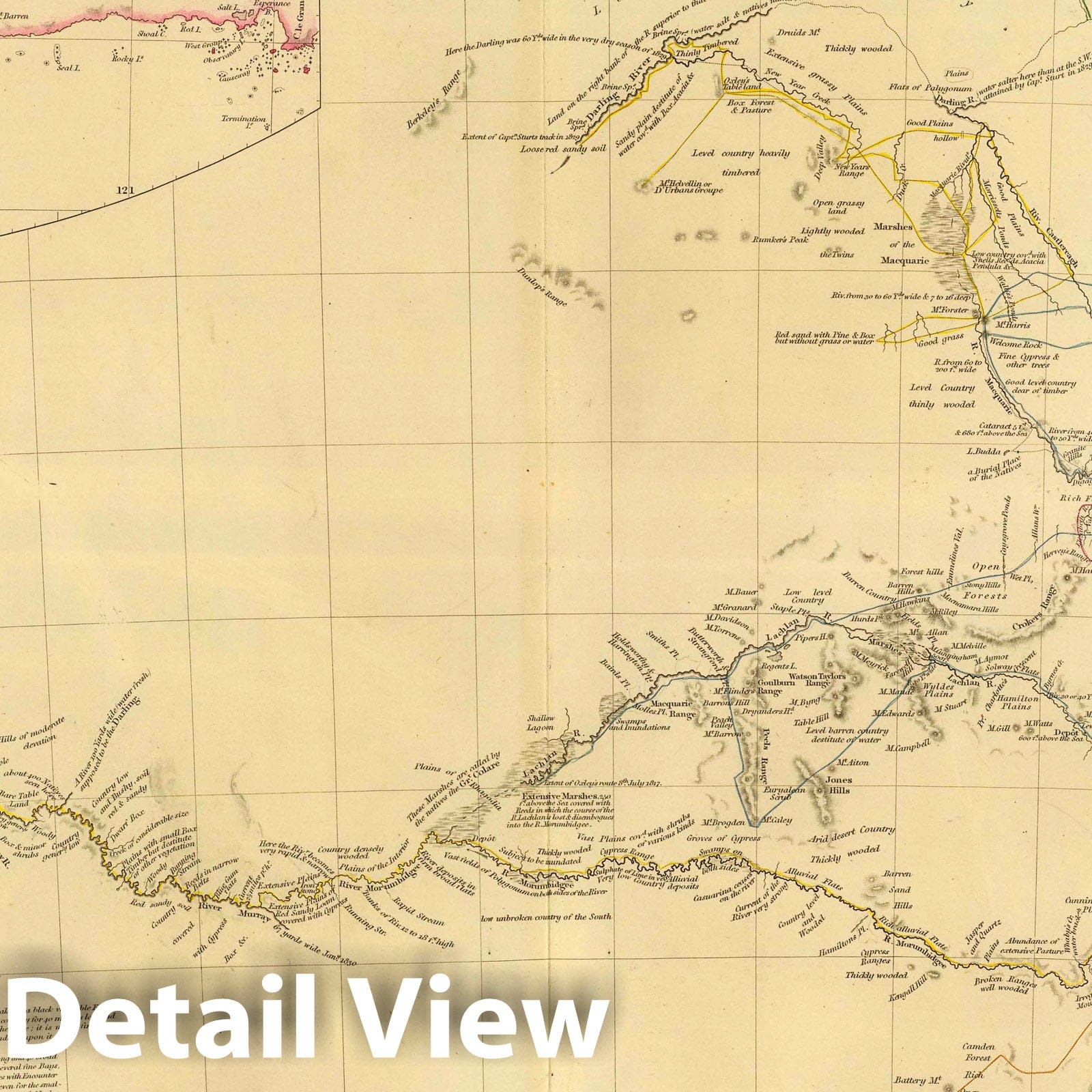 Australia and Western Australia - Boundary Map, 1834 - Historical Map Print