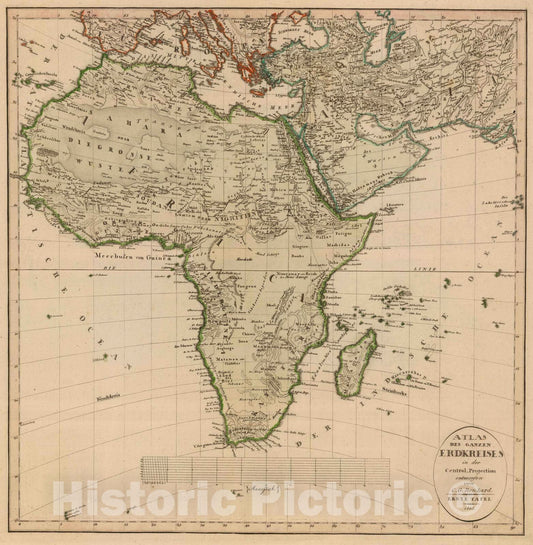 Historic Map : 1803 1. Atlas des ganzen Erdkreises. - Vintage Wall Art