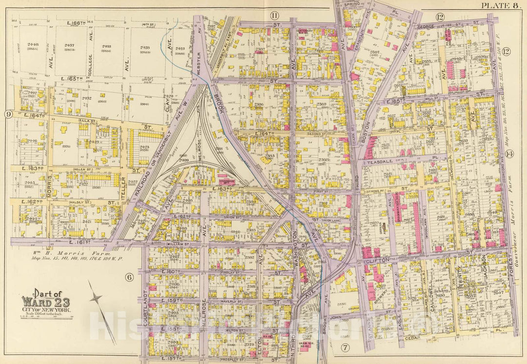 Historic Map : City Atlas - 1893 8, Ward 23. - Vintage Wall Art