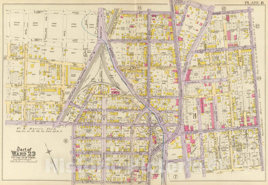 Historic Map : City Atlas - 1893 8, Ward 23. - Vintage Wall Art