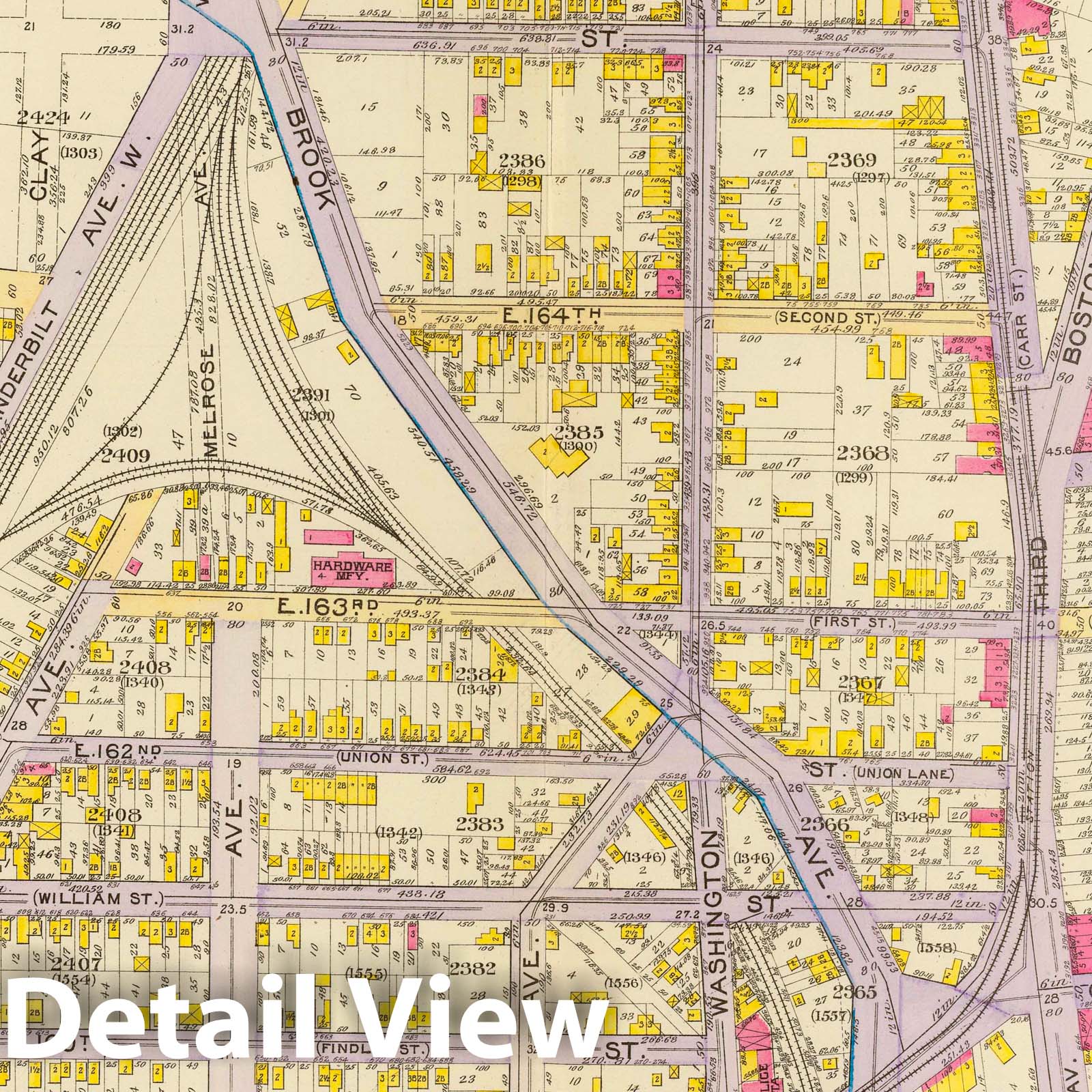 Ward 23 - Railroad Map, 1893 - Historical New York City Atlas Print