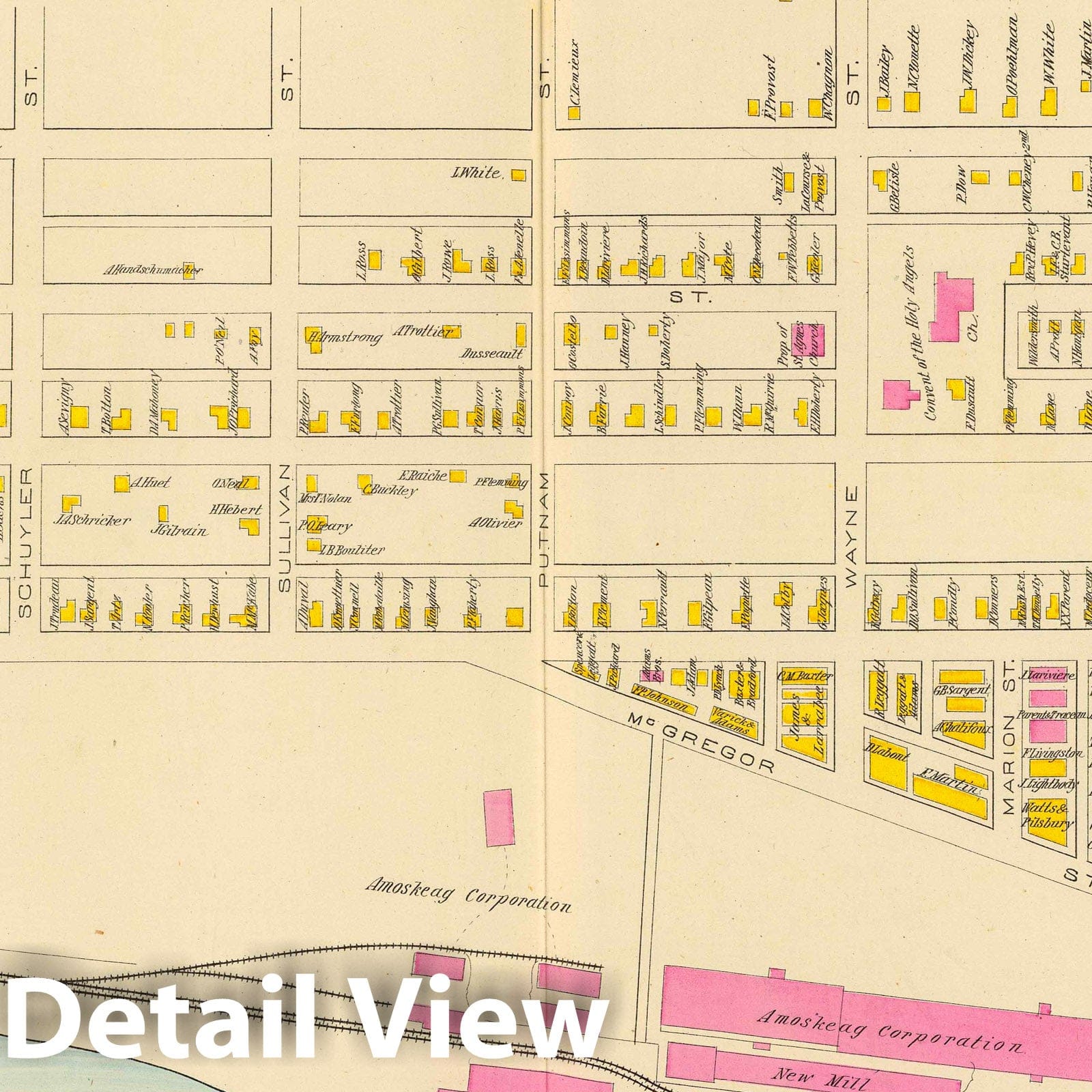 Manchester, New Hampshire - Ward 8-9, 1892 - Historical City Plan Map