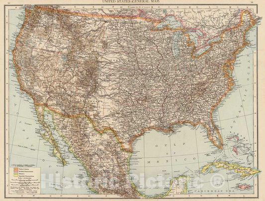 Historic Map : 1895 United States : Vintage Wall Art