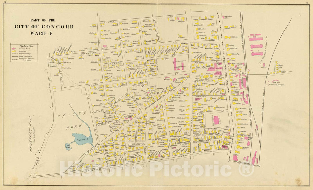 Historic Map : 1892 Concord, Ward 4. - Vintage Wall Art