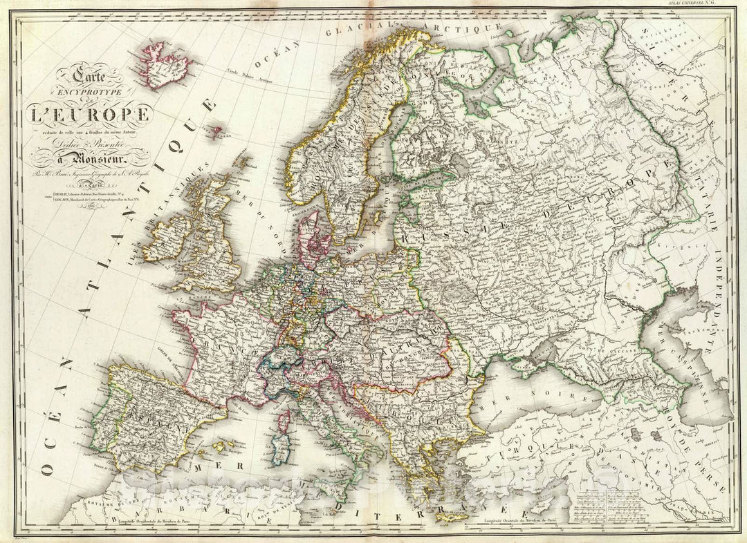 Historic Map : 1816 Europe. v1 - Vintage Wall Art