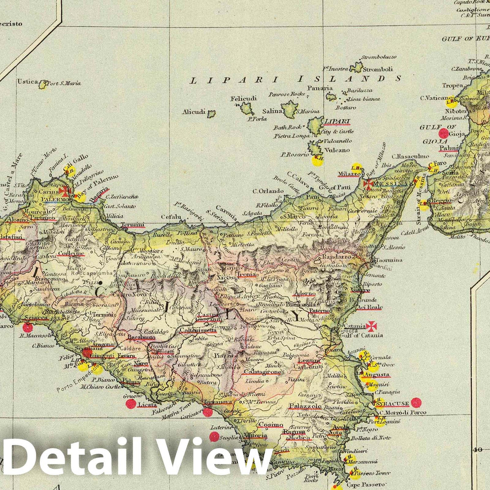 Historic Map : 1883 Italy 3. - Vintage Wall Art
