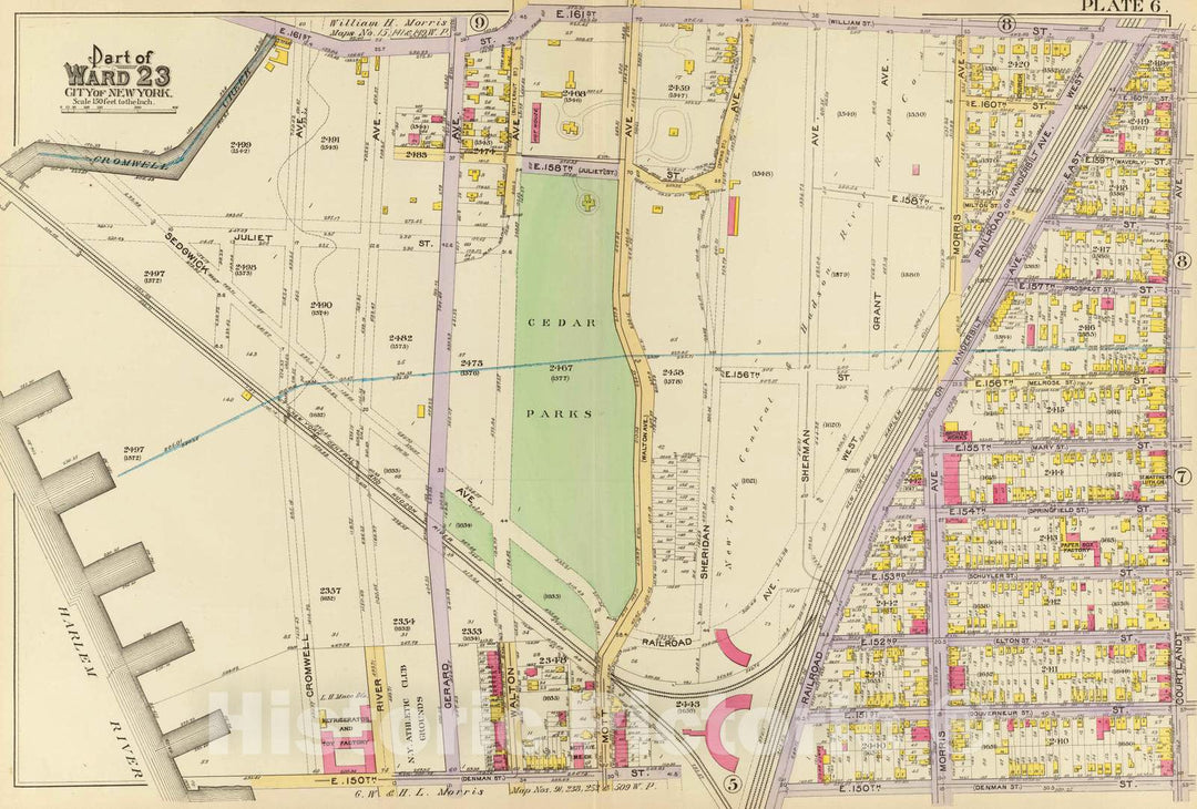 Historic Map : City Atlas - 1893 6, Ward 23. - Vintage Wall Art