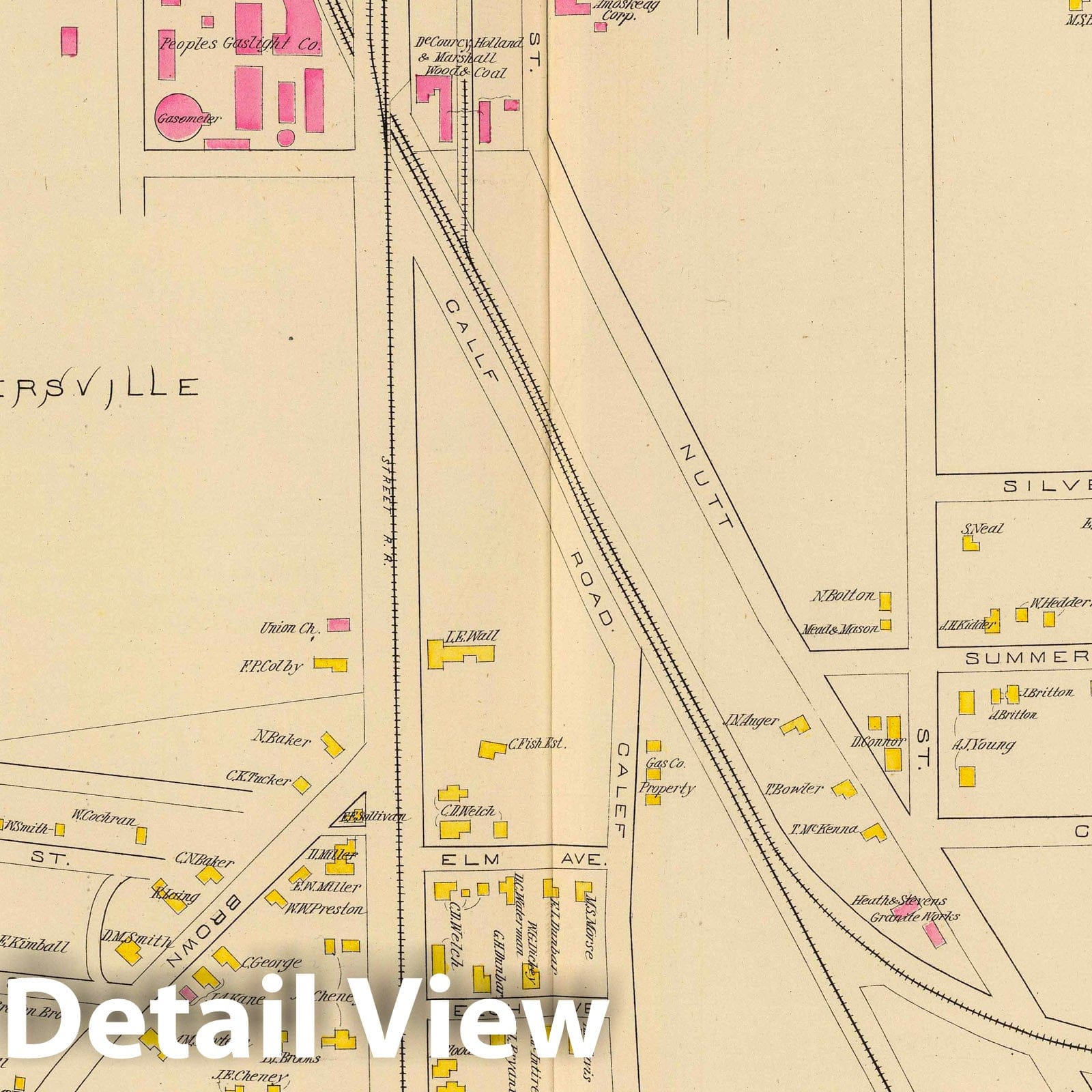 Manchester New Hampshire Ward 6 - Railroad Map, 1892