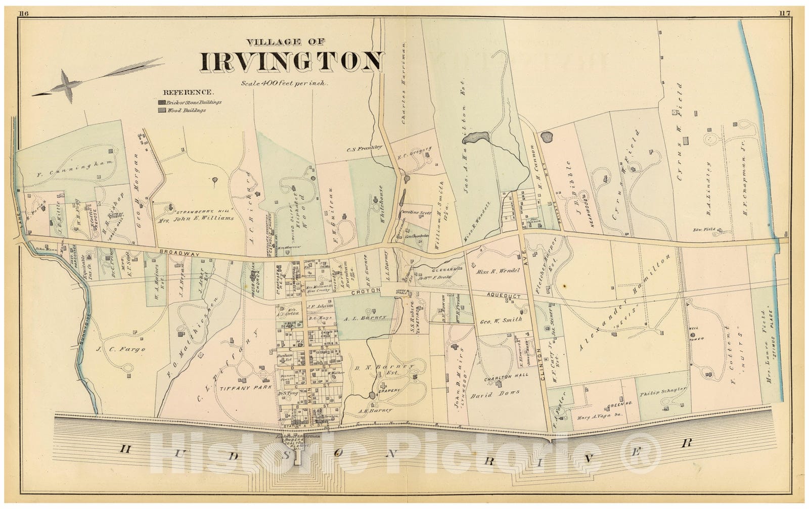 Historic Map - 1881 Irvington. - Vintage Wall Art
