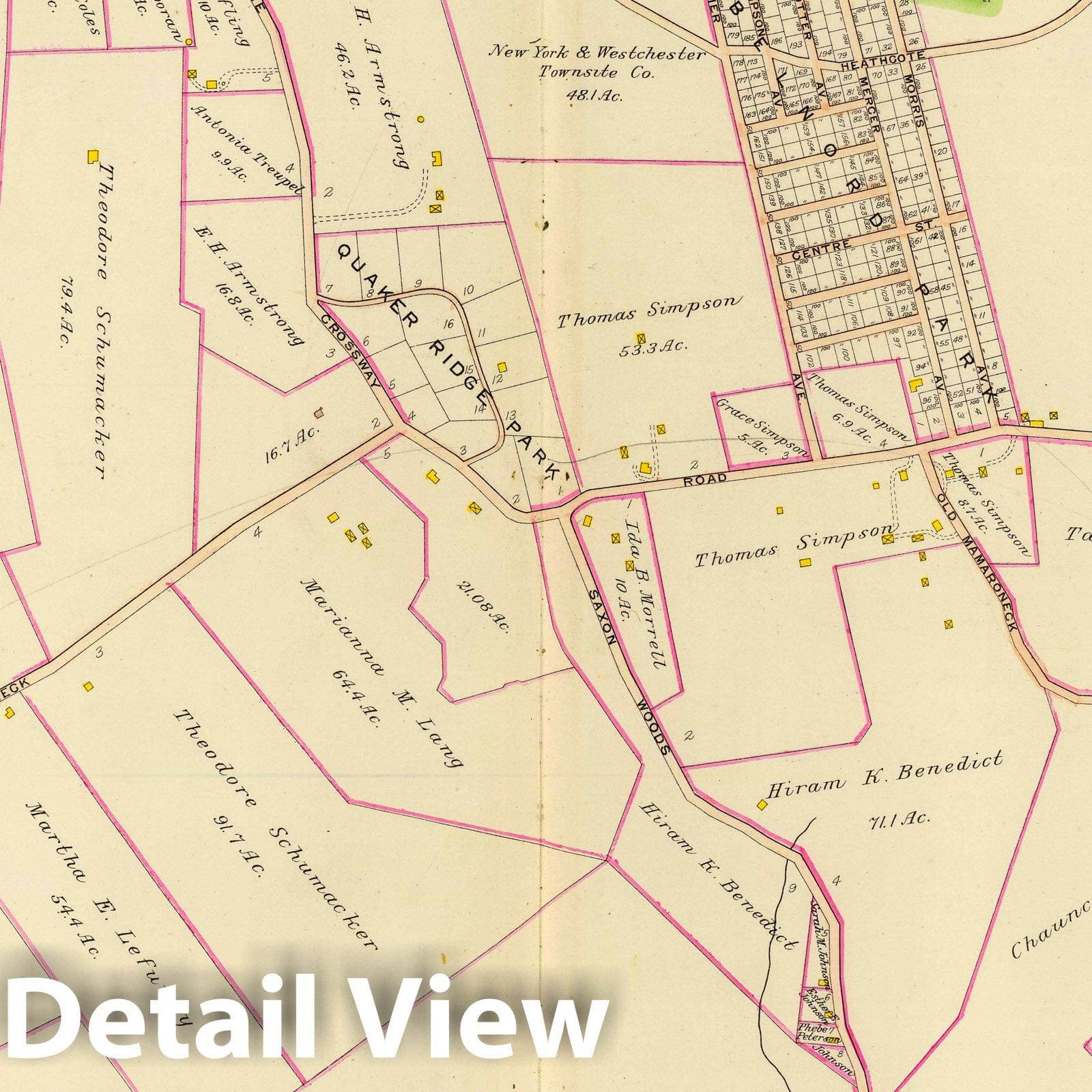Scarsdale, New York 1910 Cadastral Map - Bromley Atlas Historical Print