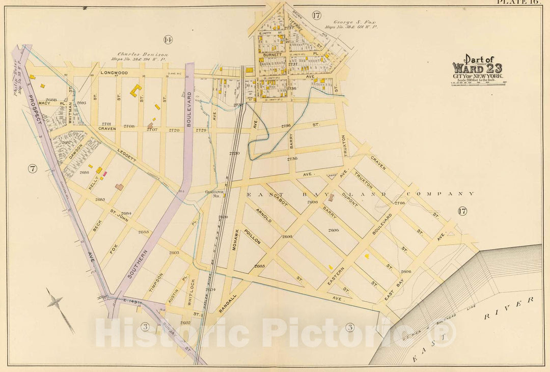 Historic Map : City Atlas - 1893 16, Ward 23. - Vintage Wall Art