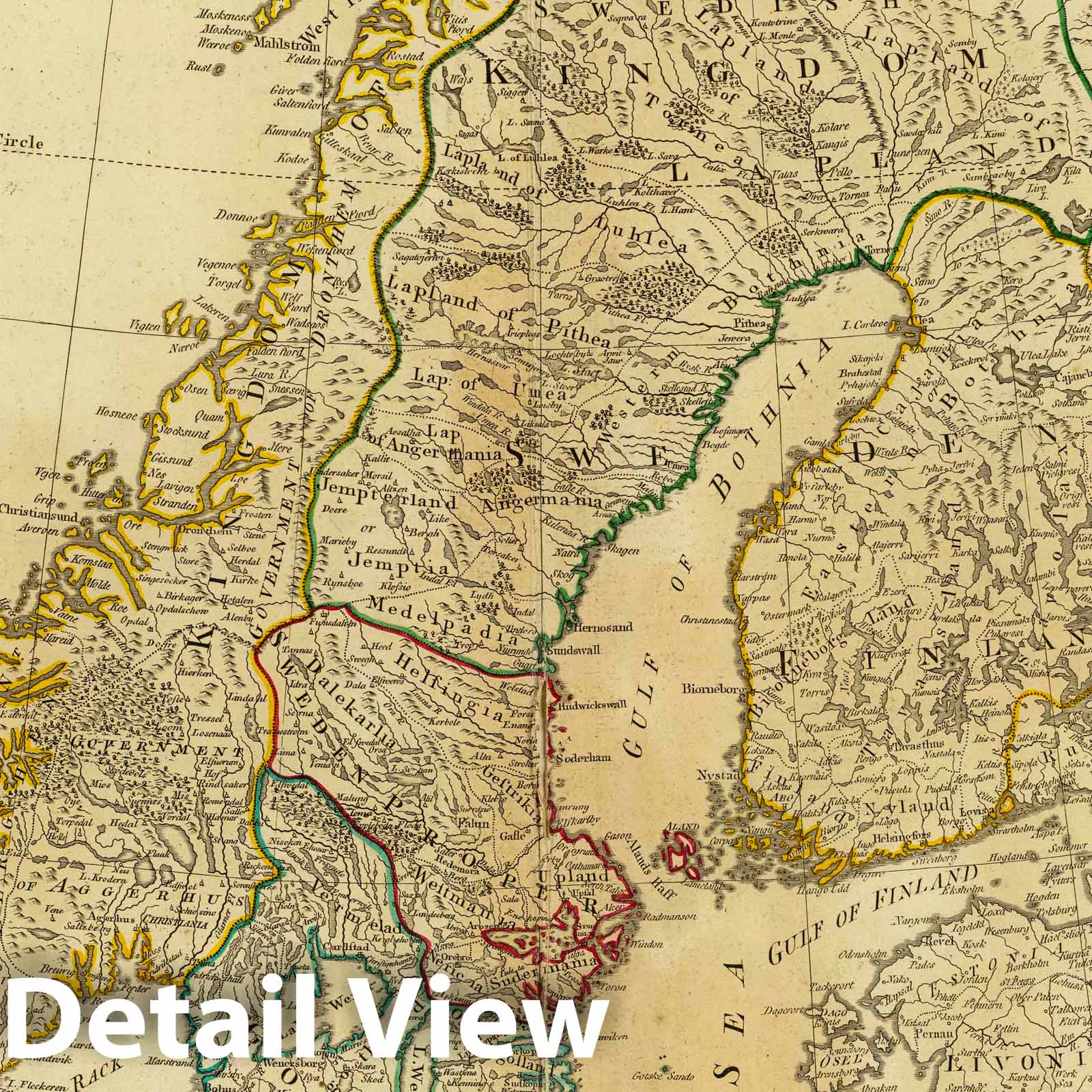 Sweden, Denmark, Norway & Western Russia 1794 Historical Map Print