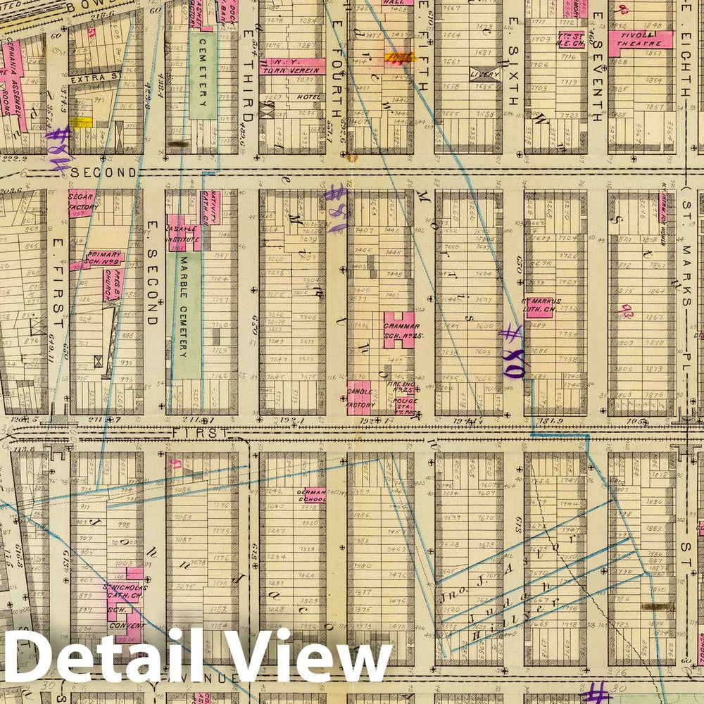 Historic Wall Map : City Atlas - 1879 8. Ward 17. - Vintage Wall Art