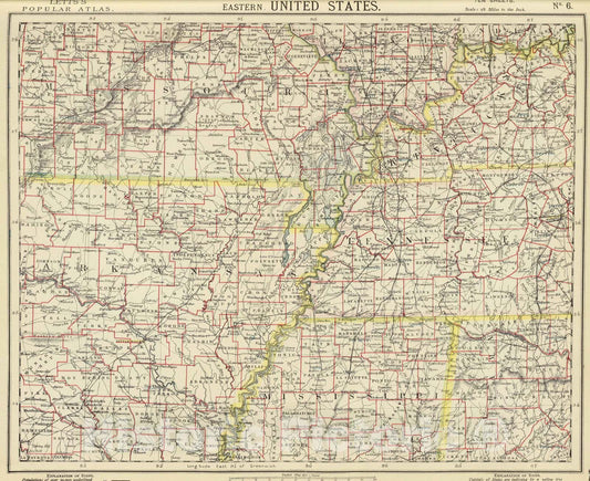 Historic Map : 1883 E. United States 6. - Vintage Wall Art