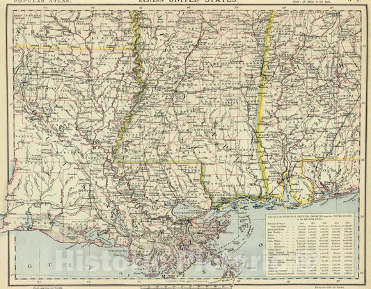 Historic Map : 1883 E. United States 9. - Vintage Wall Art