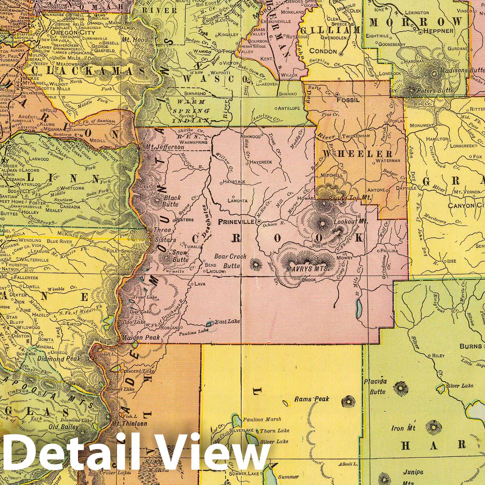 Oregon - Railroad Map, 1909 - Historical Map Print