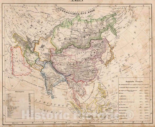 Historic Map : 1855 Asien. - Vintage Wall Art