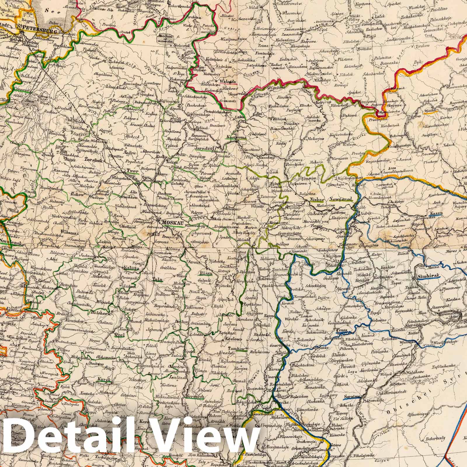 European Russia and the Caucasus, 1855 - Historical Map Reproduction