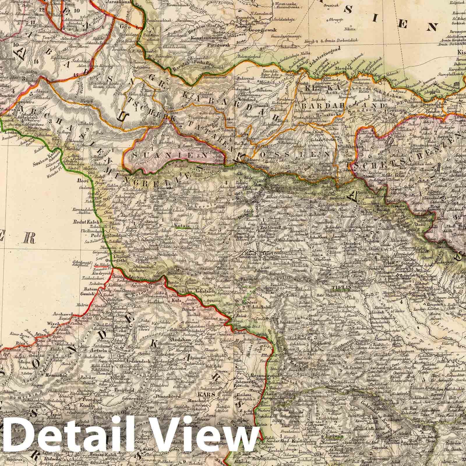Caucasus, Georgia, and Turkey - Military Map, 1855