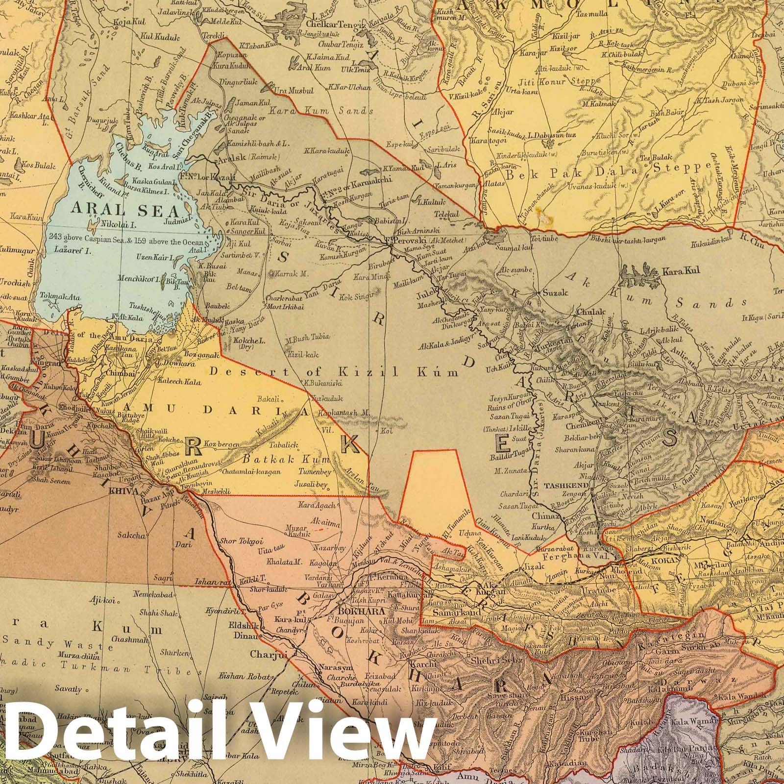 Central Asia - Railroad Map, 1901 - Historical Map Print
