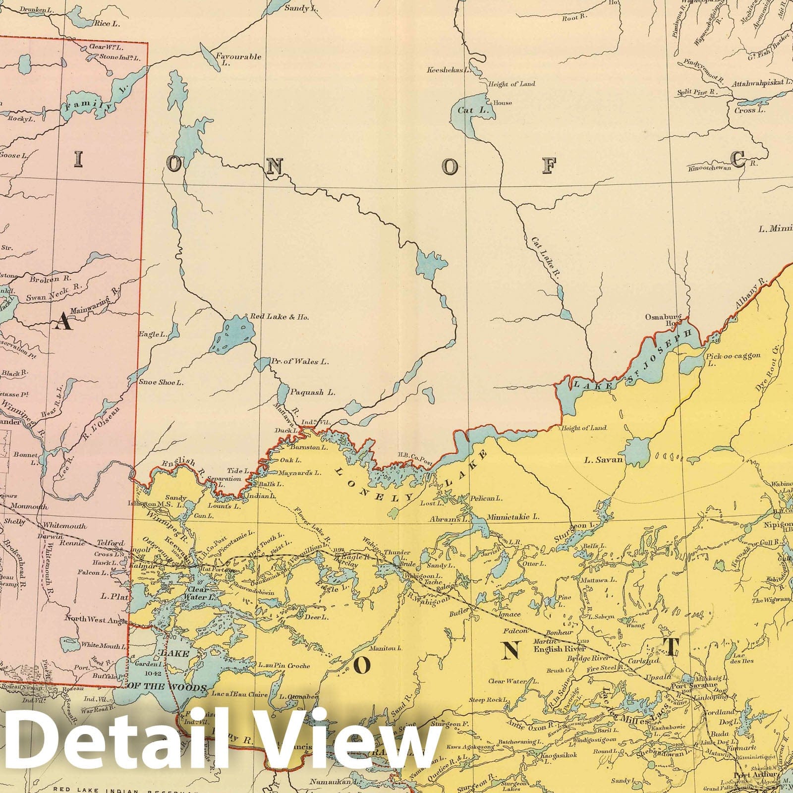 Manitoba and Western Ontario - Railroad Map, 1901 - Historical Map Print