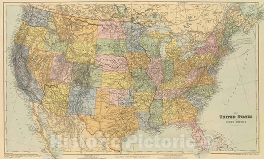 Historic Map : 1901 United States. v2 - Vintage Wall Art