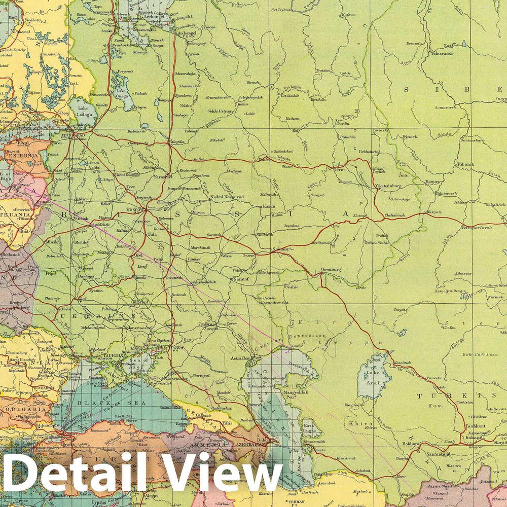 Historic Map : 1922 Europe's Overland, sea Communications. - Vintage Wall Art