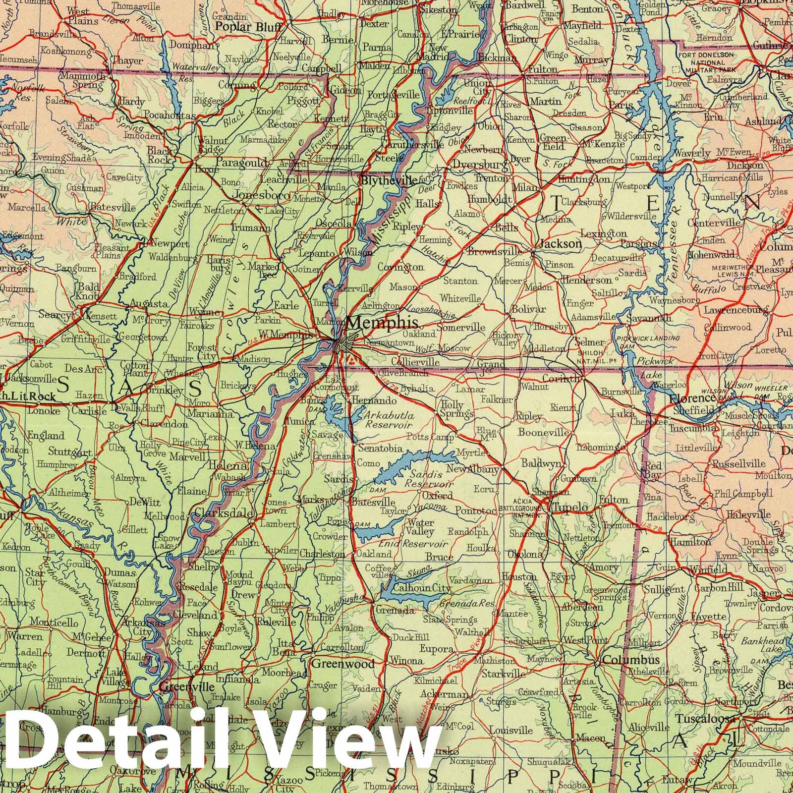 Lower Mississippi - Nautical Chart, 1957 - Historical Map Print