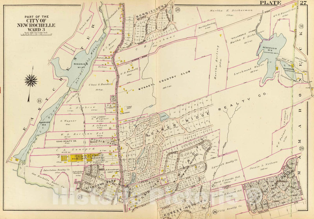 Historic Map : 1910 New Rochelle Ward 3, New York v3 - Vintage Wall Art