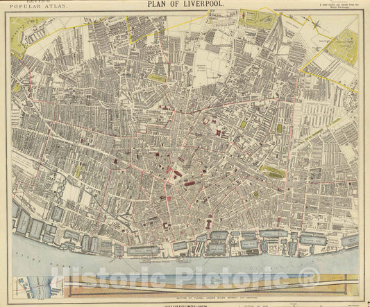 Historic Map : 1883 Liverpool. - Vintage Wall Art