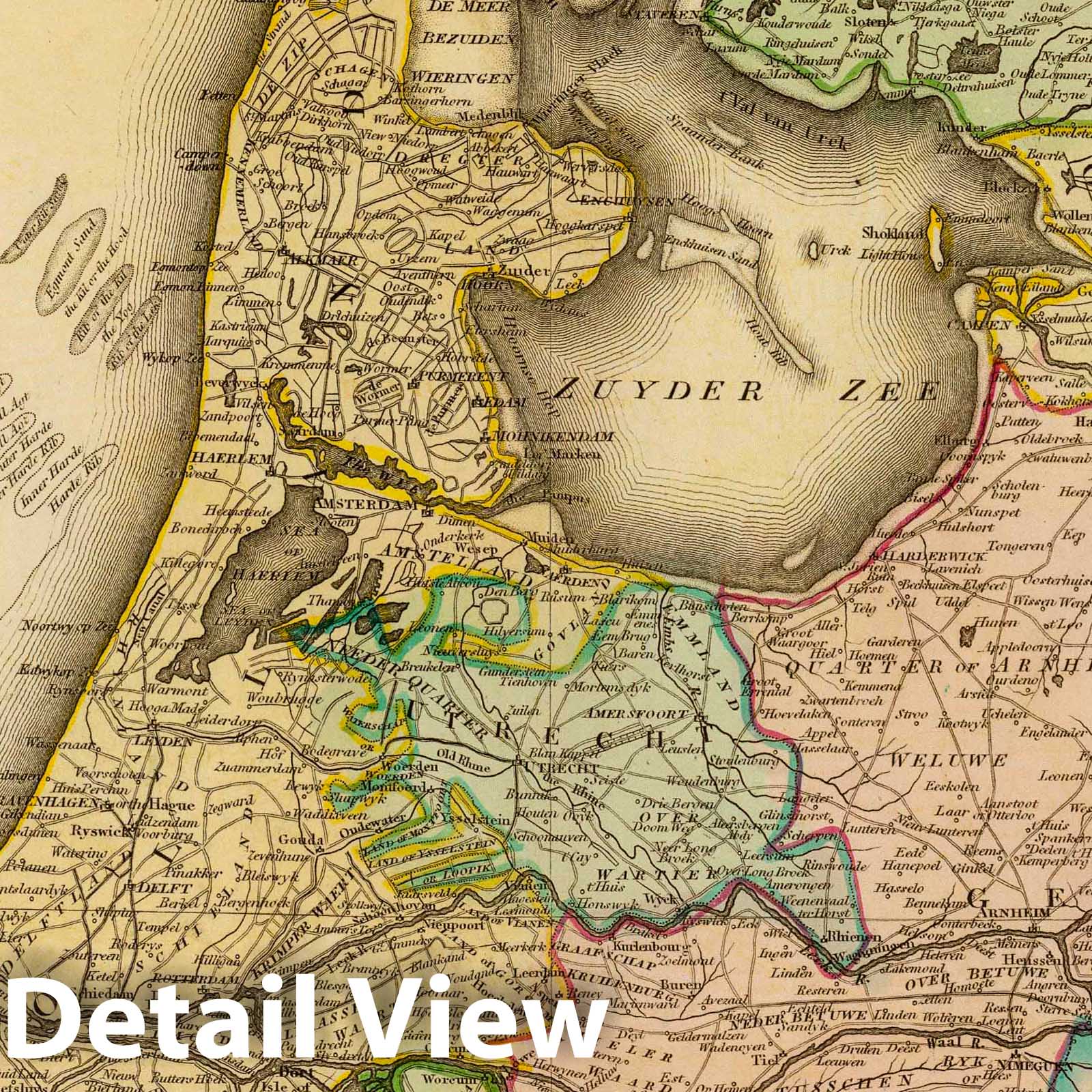 Netherlands 1831 Historical Map Print - Engraved Atlas Plate