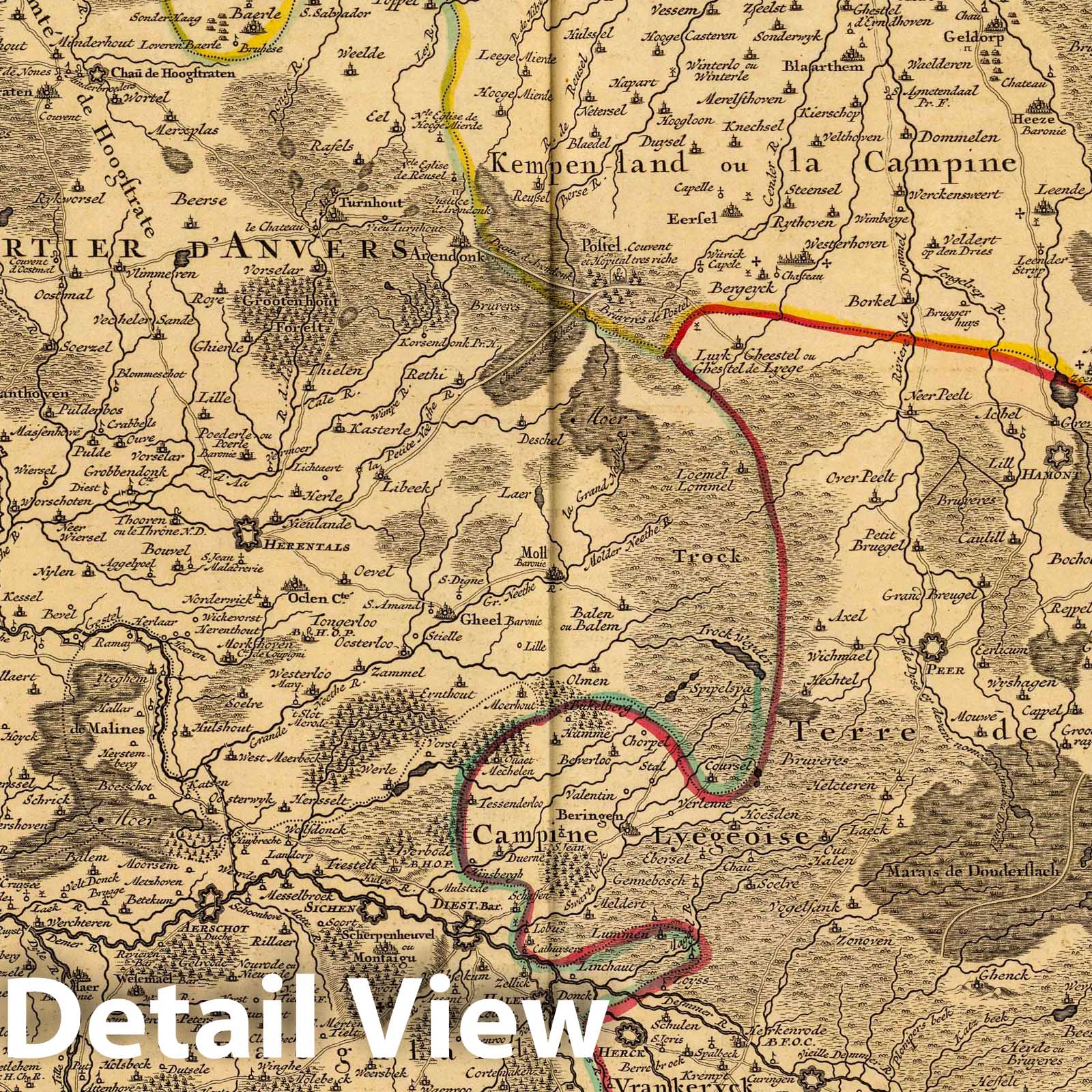 Brabant, 1742 - Historical Map Print by Guillaume de l'Isle
