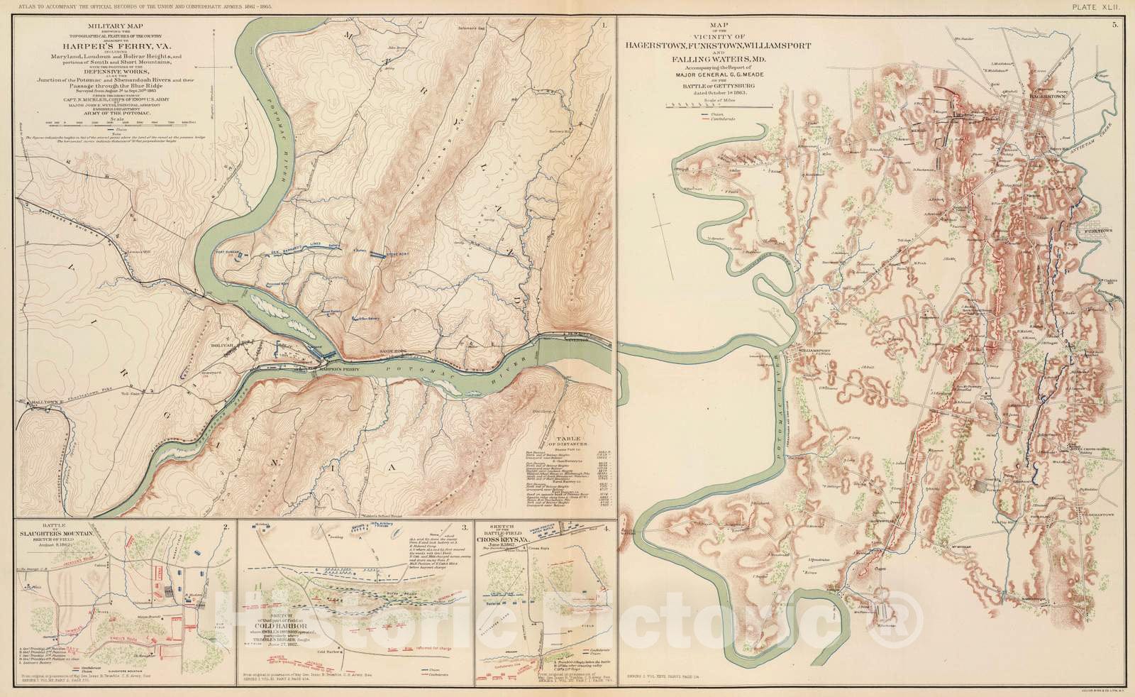 Civil War: Harper's Ferry Military Map, 1895 - Historical Map Print