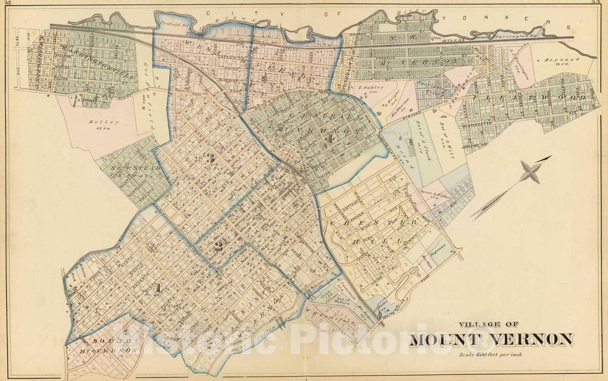 Historic Map : 1881 Mount Vernon. - Vintage Wall Art