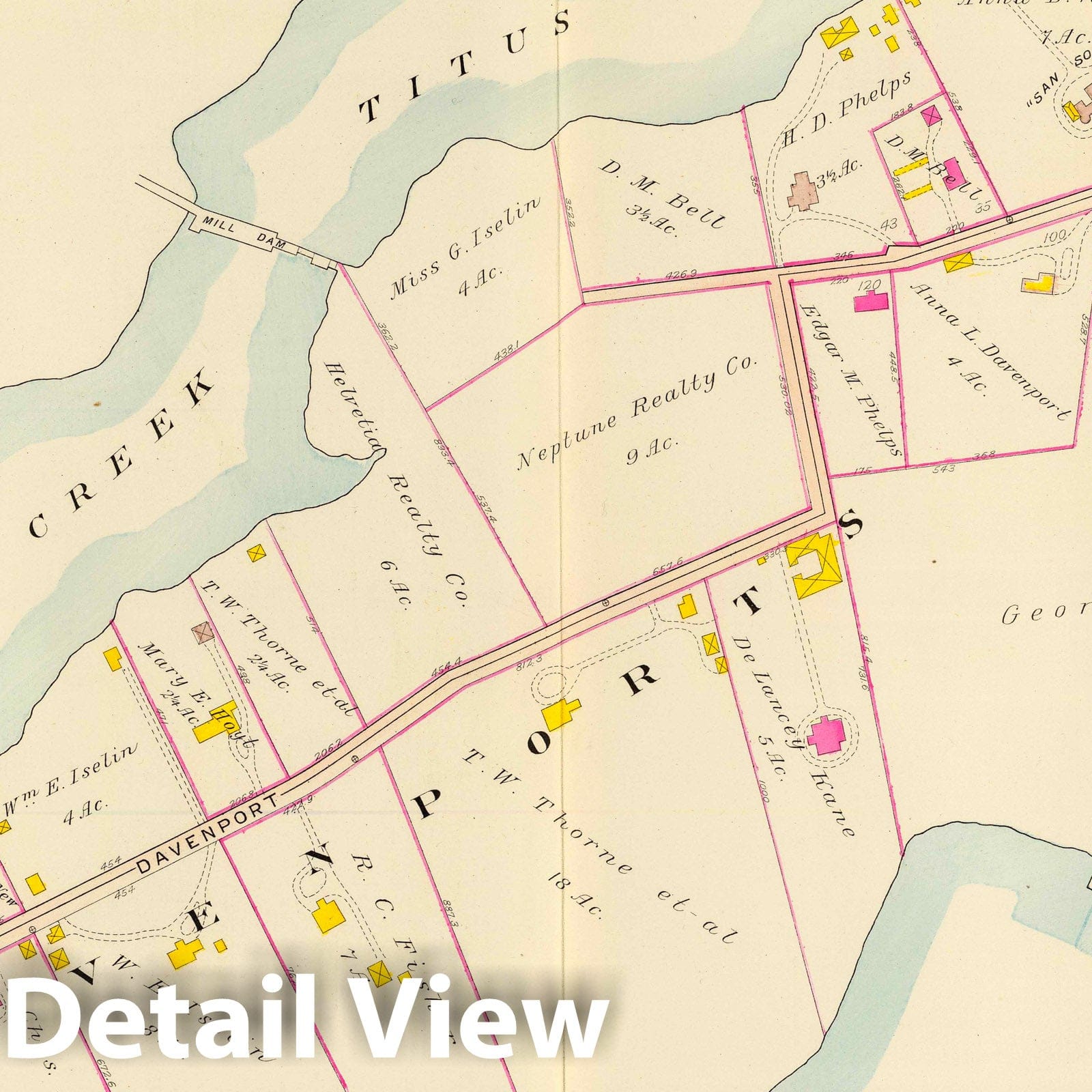 New Rochelle, New York, Ward 1, 1910 - Historical Cadastral Map Print