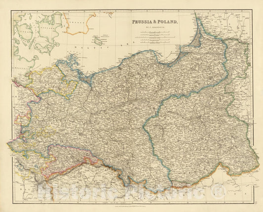 Historic Map - World Atlas - 1834 Prussia, Poland. - Vintage Wall Art