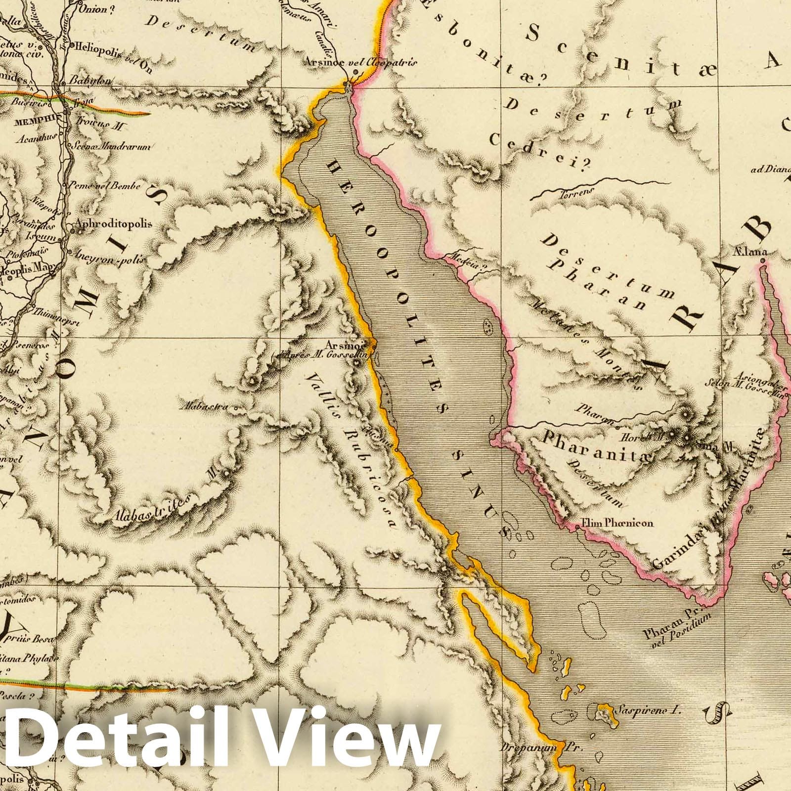 Ancient Egypt, Palestine, and Arabia Petraea, 1822 - Historical Map Print