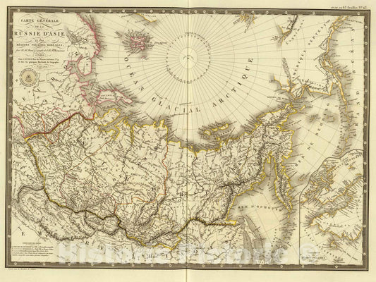 Historic Map : Russia, , Arctic 1821 Russie d'Asie et des Regions polaires boreales. , Vintage Wall Art