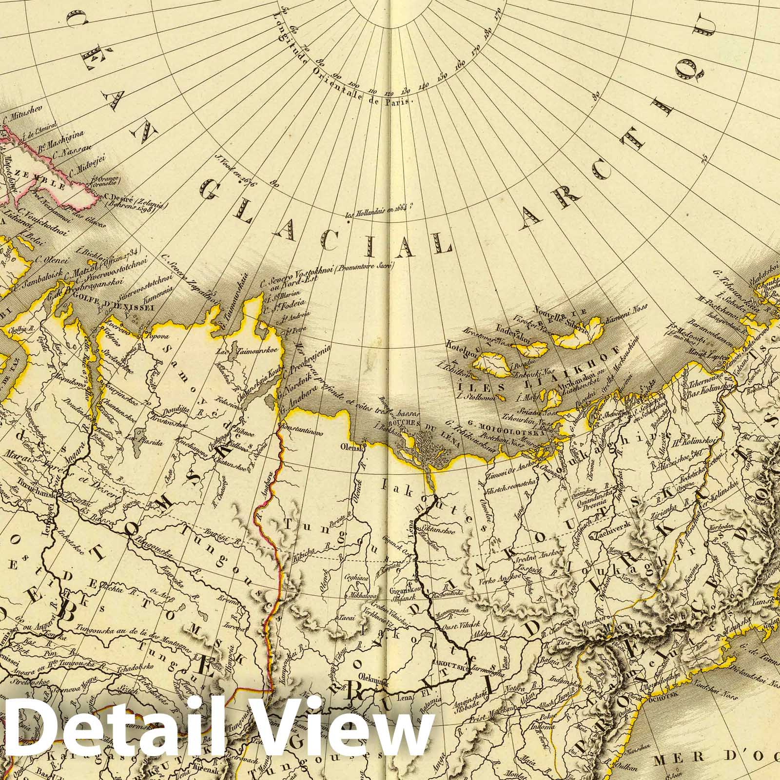 Asian Russia and Northern Polar Regions, 1821 - Historical Map Print