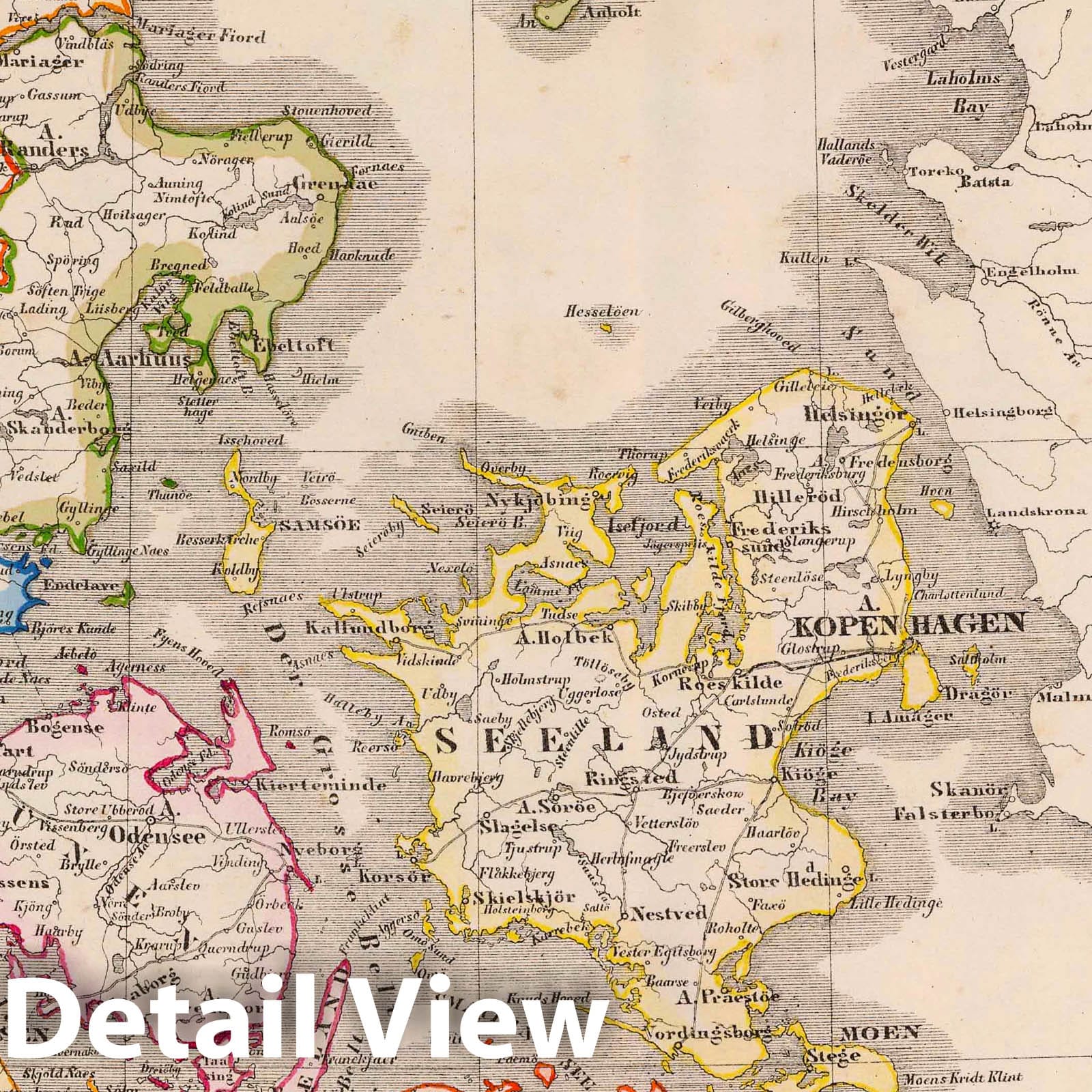 Denmark, Schleswig, Holstein, Lauenburg, Iceland & Faroe Islands 1855 Map