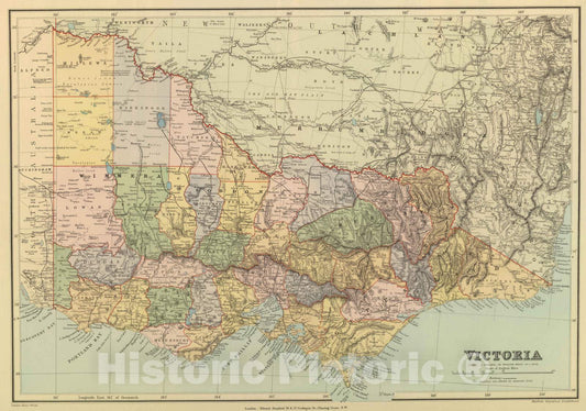 Historic Map : 1901 Victoria. v2 - Vintage Wall Art