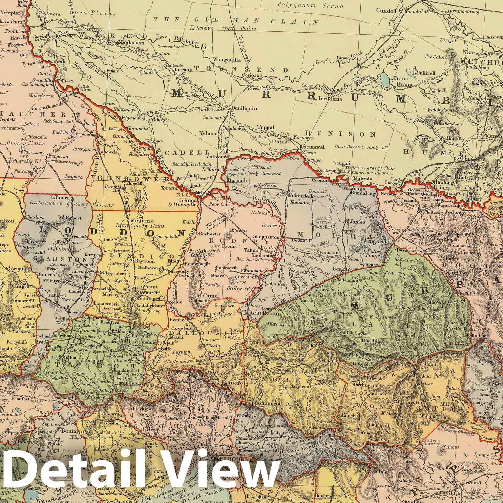 Victoria, Australia - Railroad Map, 1901 - Stanford's London Atlas