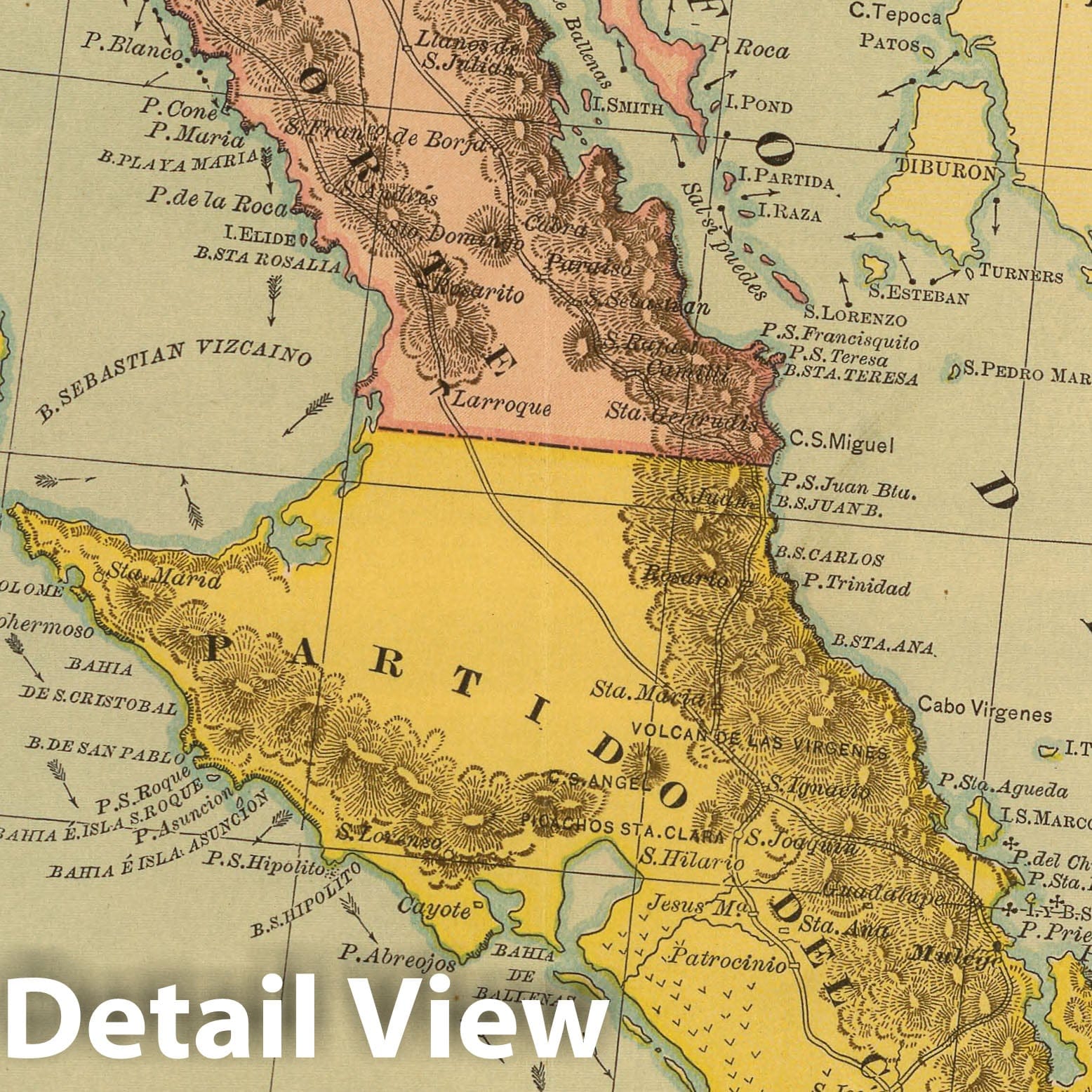 Baja California with Guadalupe Island, La Paz, and Magdalena Bay - 1886 Historical Map Print