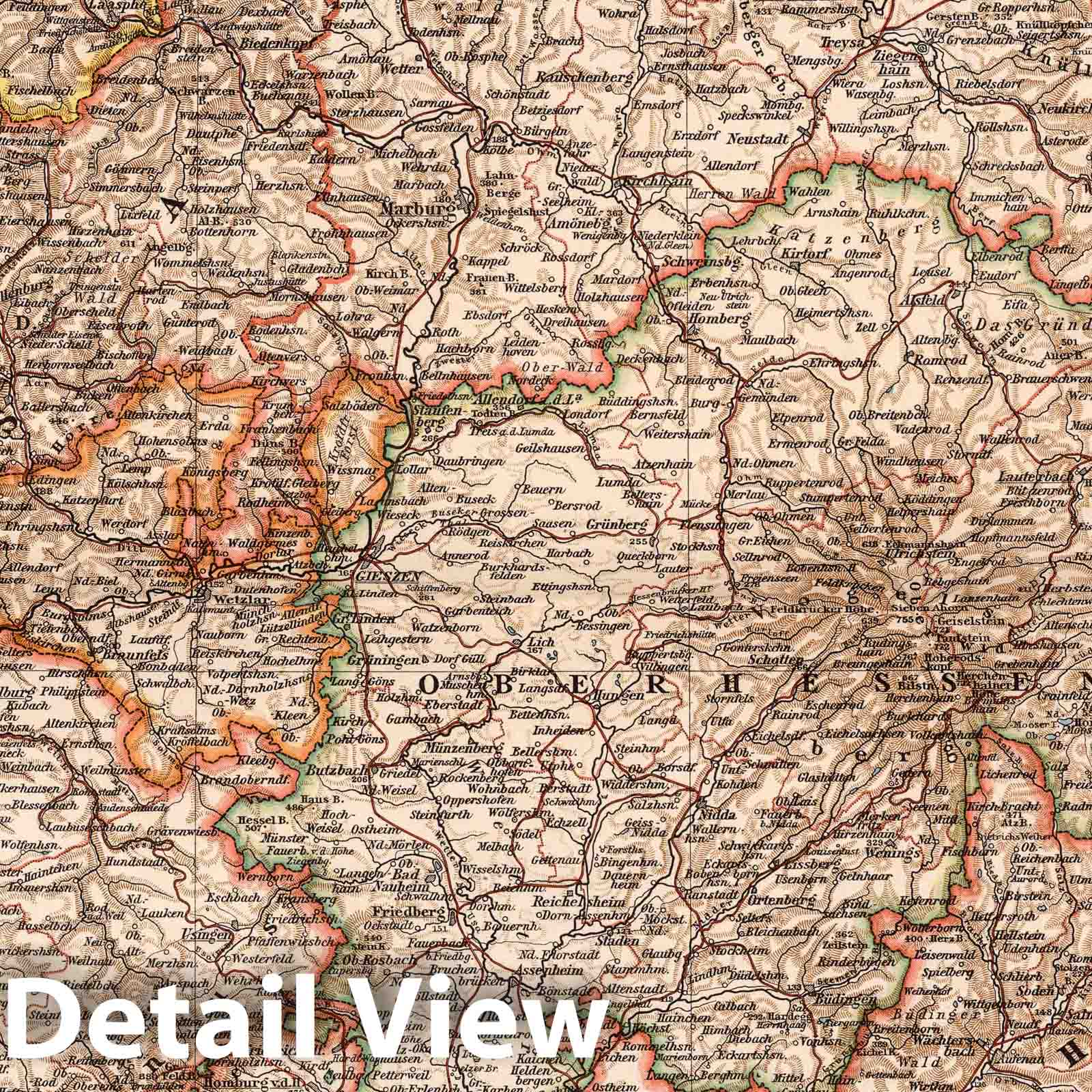 Hessen-Nassau, Grand Duchy of Hesse & Waldeck - 1905 Railroad Map