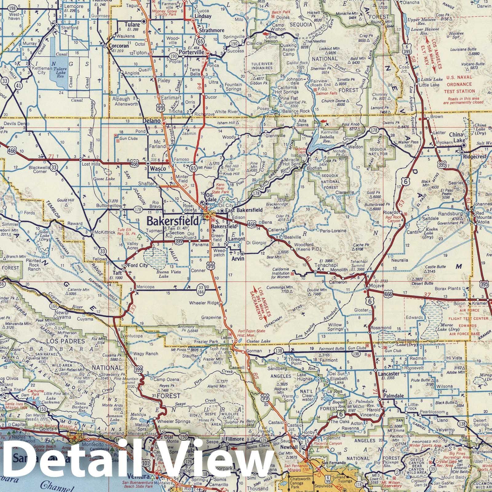 Southern California Highway Map, 1956 - Shell Atlas Historical Print